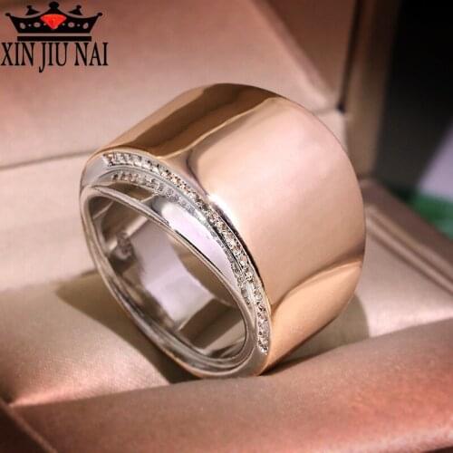 New color zircon rose gold ring creative simple and exquisite ring for girls fashion jewelry engagement party ring jewelry gift