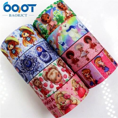 OOOT BAORJCT 1'' 25MM cartoon Printed grosgrain ribbon,DIY handmade hair accessories accessories, gifts wedding party 175188