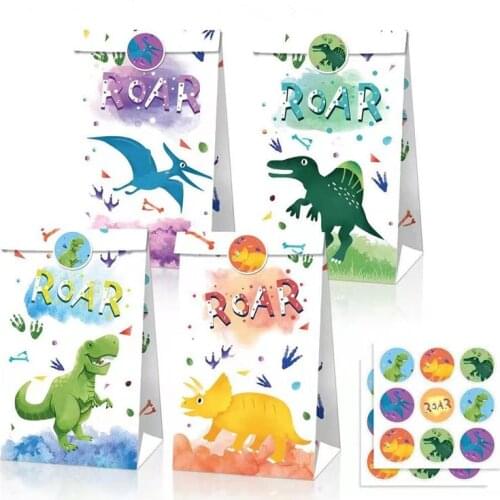 12Pcs Dinosaur Gift Box DIY Craft Cartoon Candy box Dinosaur Party For Baby Shower Candy Box Treat Kids Birthday gift Boxes