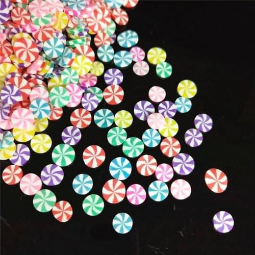 20g/lot Lollipop Polymer Hot Soft Clay Sprinkles Colorful for DIY Crafts Tiny Cute bonbon Candy plastic klei Mud Particles