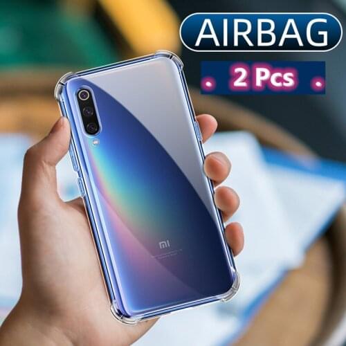 2 Pcs Shockproof Transparent Case For Xiaomi Redmi Note 9 9s 8 Note 8t 7 10 Pro Lite Case For Xiaomi Redmi 9A 8A 7A K30 K20 Pro