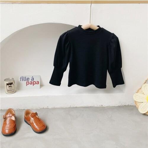 Baby Girl Shirt Fashion Korean Style Puff Sleeves Tops for Girl Kids Clothing 2020 Autumn New Arrival Children T-shirt Wholesale