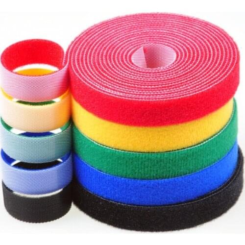 Width 10mm Back to Back Cable Ties Hook & Loop Fastener Self-locking Magic Strap Wire Management Marker Straps -1/3/ 5Meters