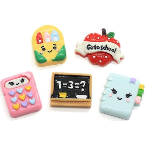 Resin Kawaii Cabochon Go To School Pencil Blackboard Flatbacks Diy Jewelry Making for Bracelet Earrings Necklace