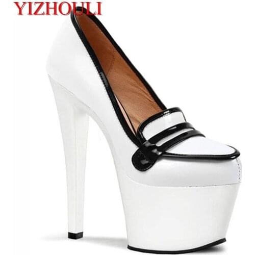 17cm nightclub princess sexy ultra high heels appeal shoes drag temptation The bottom of the black paint catwalk shoes