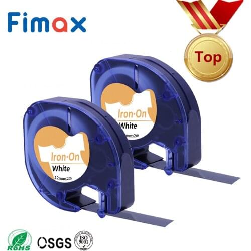 2 Pcs Compatible DYMO LetraTag Fabric Iron on Label Tape 18771 18768 Black on White 12mm DYMO Letratag Label Printer Label Maker