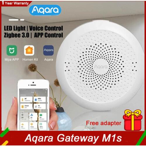 2021 Xiaomi Smart Gateway Aqara Hub M1S Gateway RGB Led Night Light Wireless Zigbee Connect Remote For Apple Homekit App Control