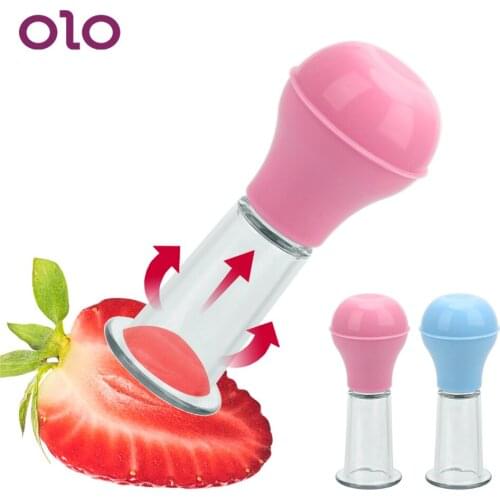 OLO 1Pair Nipples Sucker Breast Enhancement Breast Enlarger Vacuum Pump Sucker Breast Massage Sex Toy For Couple