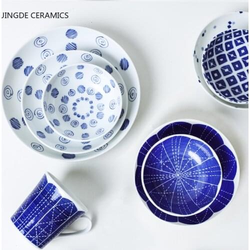 Japanese Commercial Ceramic Bow Large Ramen Rice Noodles Soup Bowl Dessert Salad Cake Dishes Breakfast Plate Kitchen Dinnerware