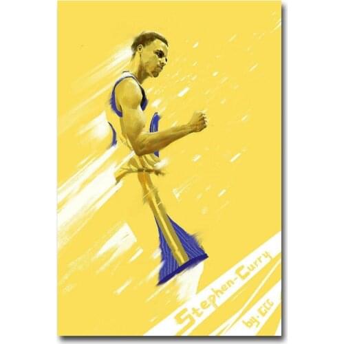 Stephen Curry Basketball Star Silk Fabric Wall Poster Art Decor Sticker Bright