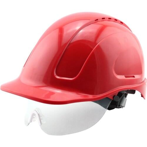 Safety Helmet With Transparent PC glasses Hard Hat ABS Construction Protective Helmets Work Cap Engineering Power Rescue Helmet