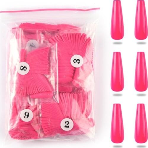 1 Box of Long Nails with 500 Pieces of False Nails Ballet False Nails Wear Full Ballet Solid Color Nail Art Patch Decoration
