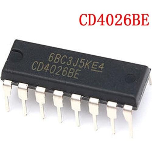 10pcs/lot CD4026 CD4026BE 4026 IC CMOS Counters Decade/Divider DIP-16