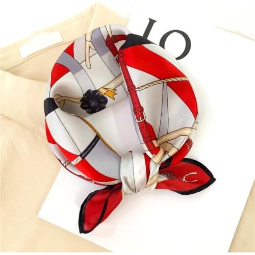 100% Real Silk Square Scarves Women Bandana Lady Foulard High Quality Printed Hair Scarves Bag Tie Soft Neckerchief Bandana