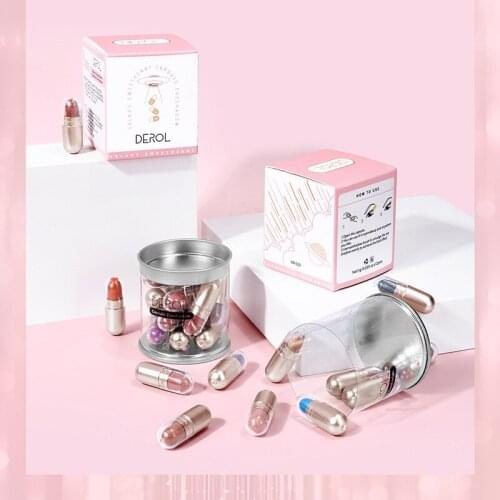 12Colors Glitter Capsule Eyeshadow Makeup High Pigment Waterproof Shimmer Easy To Wear Portable Eye Shadow Make Up Cosmetic