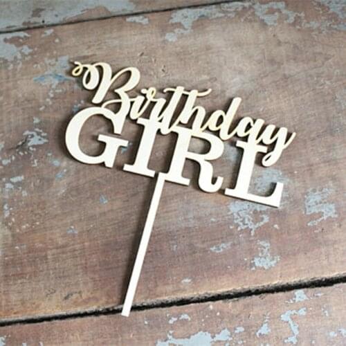 20pcs laser cut wood babybirthday girl birthday boy baby shower cake topper