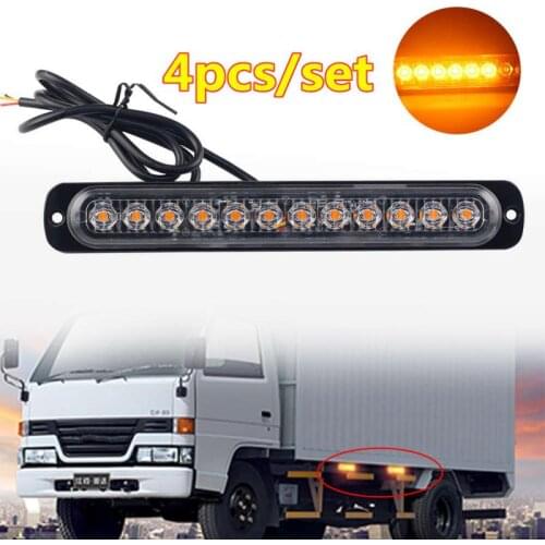 4pcs/lot 12LED Hazard Warning Car Trailer Truck Motorcycle Side Marker For Truck Hazard Beacon Flash Warn Emergency 12-24V VZ Hb