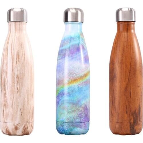 500ML Thermo Bottle Cola-Shape Bottle Keeper Leakproof Insulated Bottle Double Wall Vacuum Stainless Steel Sport Water Bottle