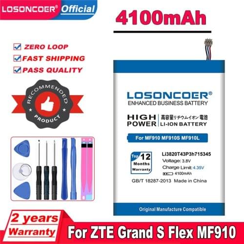 4100mAh LI3823T43P3H715345 Li3820T43P3h715345 For ZTE Grand S Flex / For ZTE MF910 MF910S MF910L MF920 MF920S MF920W+ Battery