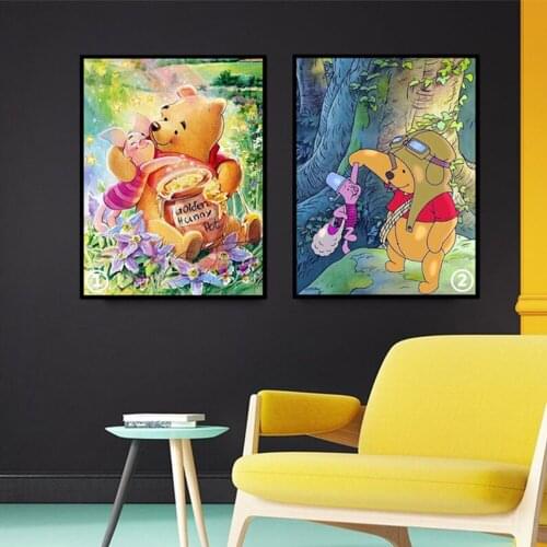 Disney Diamond Painting Anime Winnie The Pooh Diamond Embroidery Full Square Round Mosaic Cross Stitch Kits Home Decor Gift