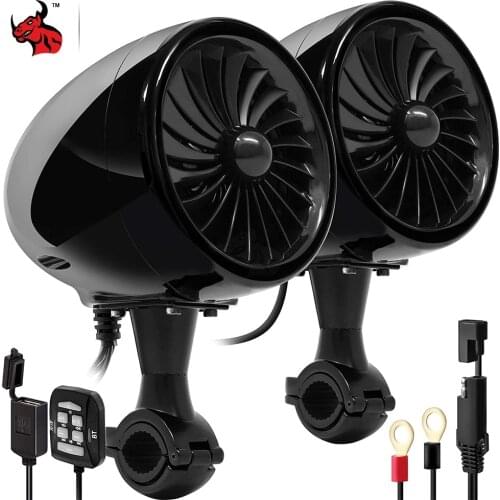 Motorcycle ATV Radio Player Bluetooth Waterproof Motorcycle Audio Amplifier Motocross Speaker System With USB,AUX 2Pcs