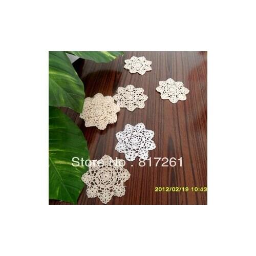 Free shipping 12 pics/lot cotton crochet lace doilies star coaster for home decor table mat as cup pads tableware accessories