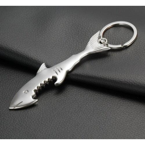 Shark Bottle Opener key chain zinc alloy smooth shark bottle opener business practical shark modelling EMS free shipping