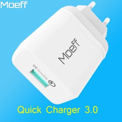 Moeff Top Quality Quick Charge 3.0 USB Wall Fast Charger for Phone 5V 3A For Samsung S7 S8 Iphone 7 8 X Mobile Phone Chargers