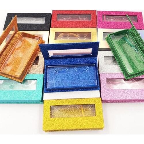 Remark Color 10pcs/set Colorful Eyelashes Packaging Box Fake Eyelash Storage Cover Single Case Custom Logo 20#1122