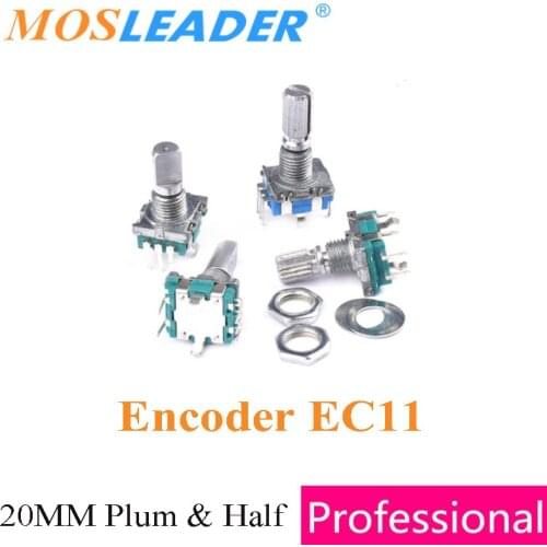 Mosleader 100PCS 20MM 5 Pin Rotary Encoder EC11 Digital Potentiometer Plum Top Half Head Coding switch 5P 20 Position 360