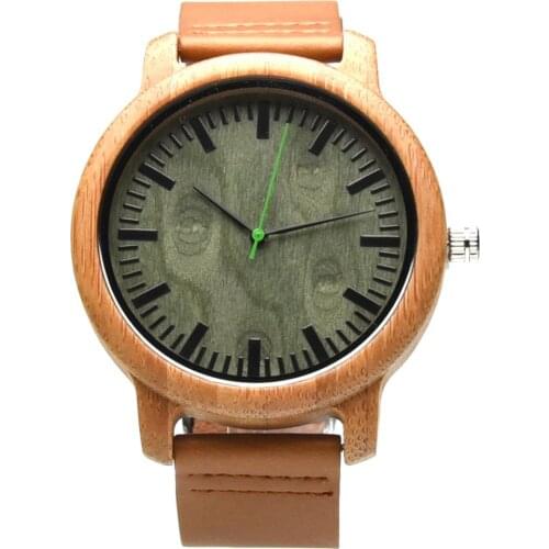 Wood Watch,Engraved Leather Band Wooden Wristwatch,Gift for Son,Husband,Boyfriend,Mum on his Birthday,Christmas Day,Fathers Day