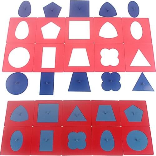 Baby Toy Montessori Shapes Insets Set/10 with Tracing Tray Shape Geometric Drawing Board for Early Childhood Education Preschool