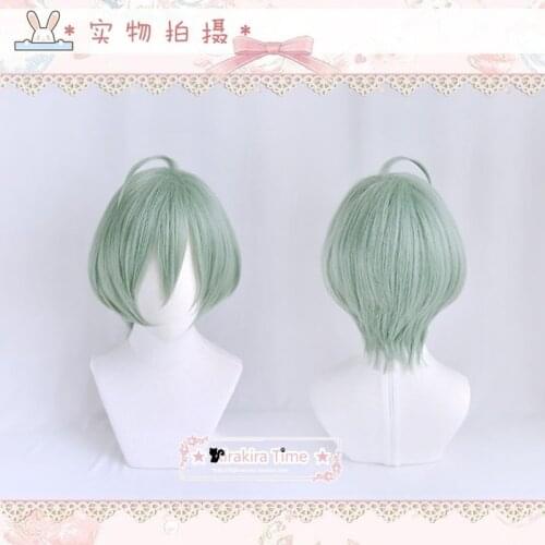 IDOLiSH7 ISUMI HARUKA Light Green Short Game Role Play Synthetic Hair Carnival Halloween Party Cosplay + Free Wig Cap