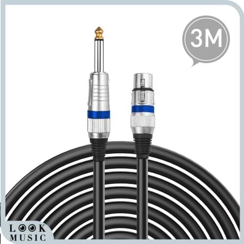 6.35 mm 1/4inch Mono to XLR Male Microphone Cable Quarter inch TS to XLR 3 Pin Unbalanced Interconnect Cable Audio Cable