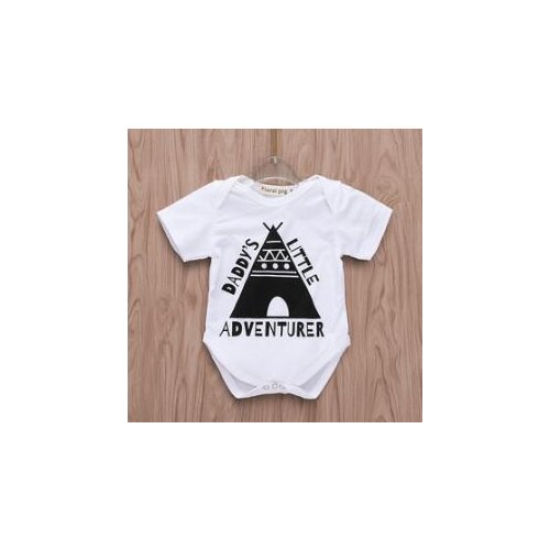 Newborn Baby’s Short-sleeved Jumpsuits Summer Unique Triangle and Letter Print One-piece Triangle Romper