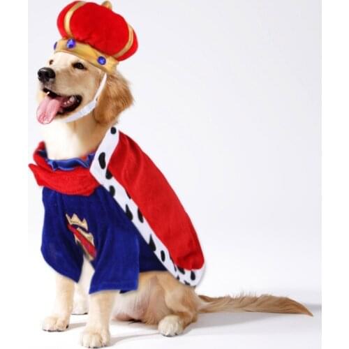 Pet Dog Costume Halloween Christmas Dog Clothes King\s Cape Accessories Set Cosplay Dress Up French Bulldog Pug Coat