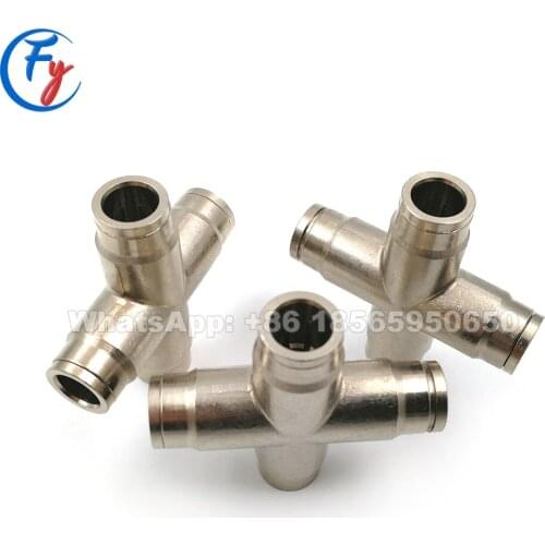 Cross type quick connector for hose quick connector 4 way cross pipe fitting, quick plug-in connector