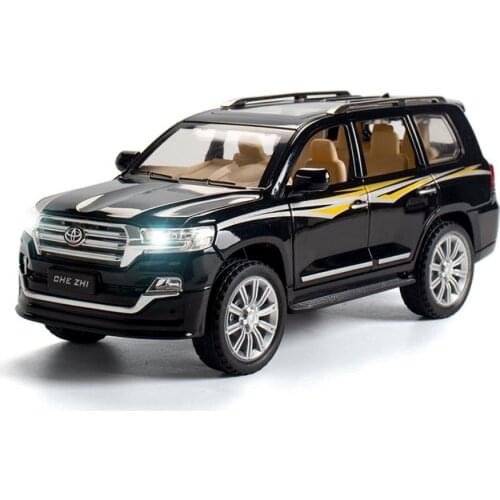 Hot 1:24 scale wheels diecast car toyota ORV LAND CRUISER 200 metal model with light and sound pull back toy collection for gift