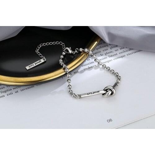 Fashion Silver Color Good Luck Bead Linked Charm Bracelet Women Jewellery Gifts