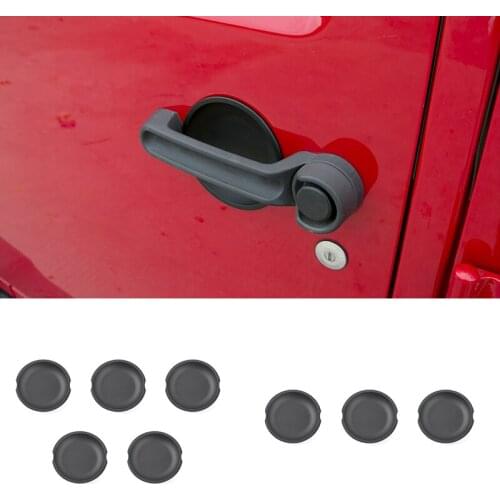 MOPAI ABS Matt Black Car Exterior Door Handle Bowl Decoration Trim Cover Stickers for Jeep Wrangler 2008 Up Car Styling