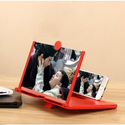 12 inches 3D Mobile Phone Screen Magnifier HD Video Amplifier Stand Bracket with Movie Game Magnifying Folding Phone Desk Holder