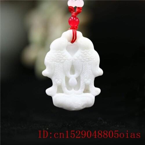 Jade Lovebirds Pendant Necklace Jewelry Natural Accessories Fashion Carved Women Chinese Gifts Amulet Charm for