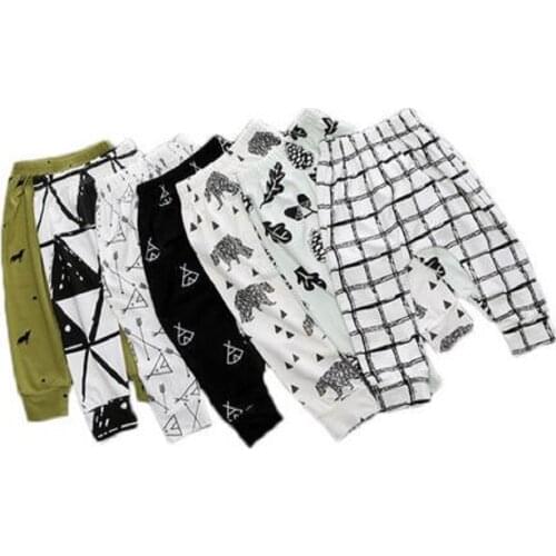 New 2021 Baby Boys Girls Pants Fashion Lattice Pants Cotton Baby Girls Harem Pants For Baby Casual Trousers Boys Girls BP142