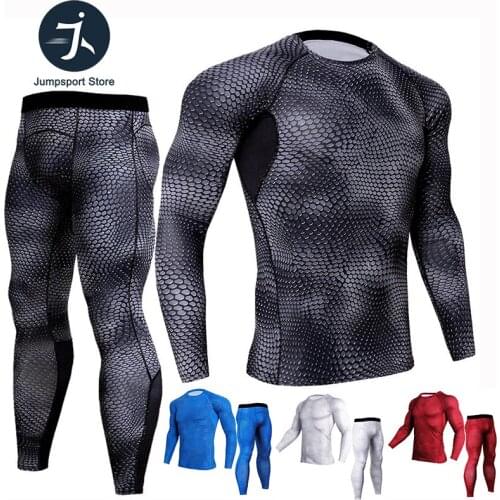 New Mens Running Sport Compression t shirts Pants Suits Jogging Tracksuit Male Gym Fitness MMA Sportswear Set Tee shirt Leggings
