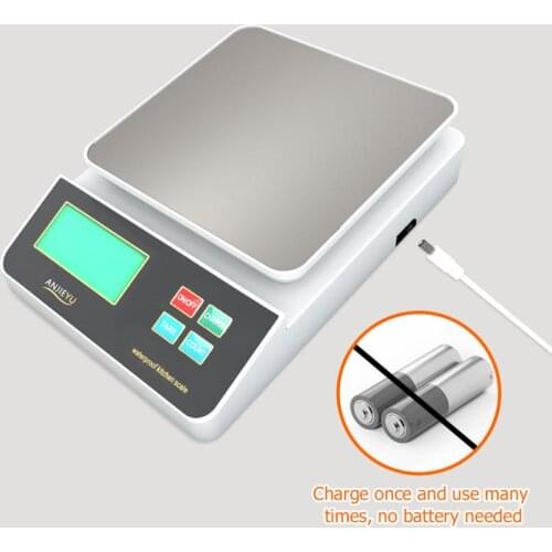 Full Waterproof 3KG/0.1G Rechargeable Kitchen Scale Coffee Scale Jewelry Scale High Sensitive Baking Measuring Tool LED Display