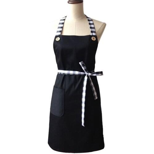 BBQ Cotton Working Apron Black Hairdresser Hair Cutting Coffee Salon Avental de Cozinha Divertido Tablier Cuisine Pinafore Apron