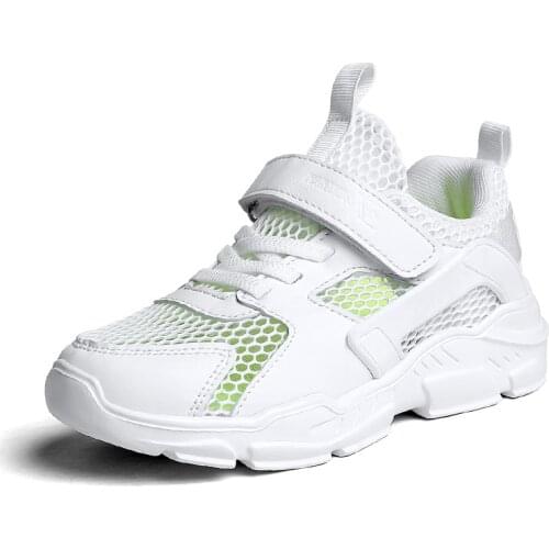 Boys And Girls Sports Shoes White Sneakers Zapatillas Niños De 8 a 14 años Mesh Summer Childrens Casual Running Style Non-slip