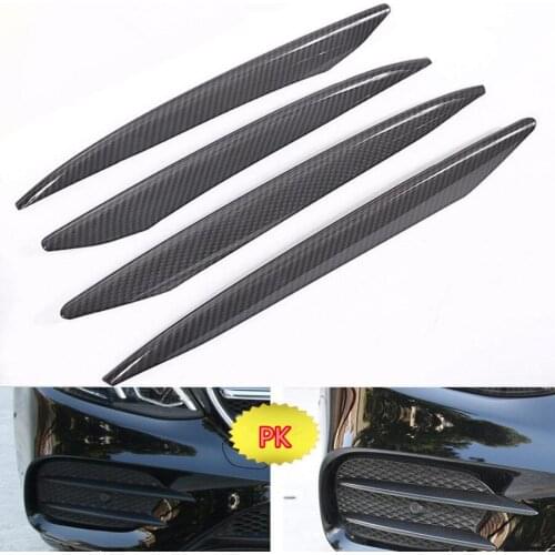 YAQUICKA ABS Carbon Fiber Style Car Front Fog Light Lamp Strip Bezel Styling Trim For Mercedes Benz E Class 2016 Auto Accessory