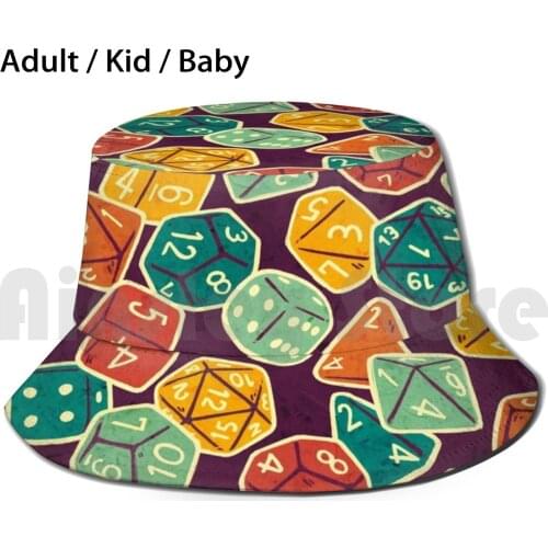 Dice Bag Sun Hat Foldable UV Protection Dice D20 Polyhedral Dice Rpg D D Roleplaying Gaming Game Tabletop Dnd