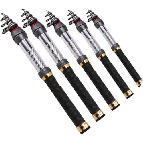 1.3/2.4m Pocket Size Telescopic Fishing Rod Carbon Fiber Sea Pole Retractable Anti-Skid Rod Fishing Pole